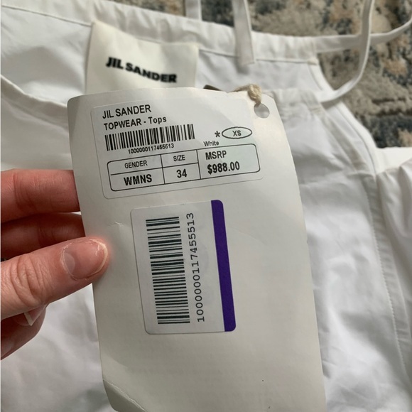 Jil Sander White Off-Shoulder Blouse - Picture 6 of 15